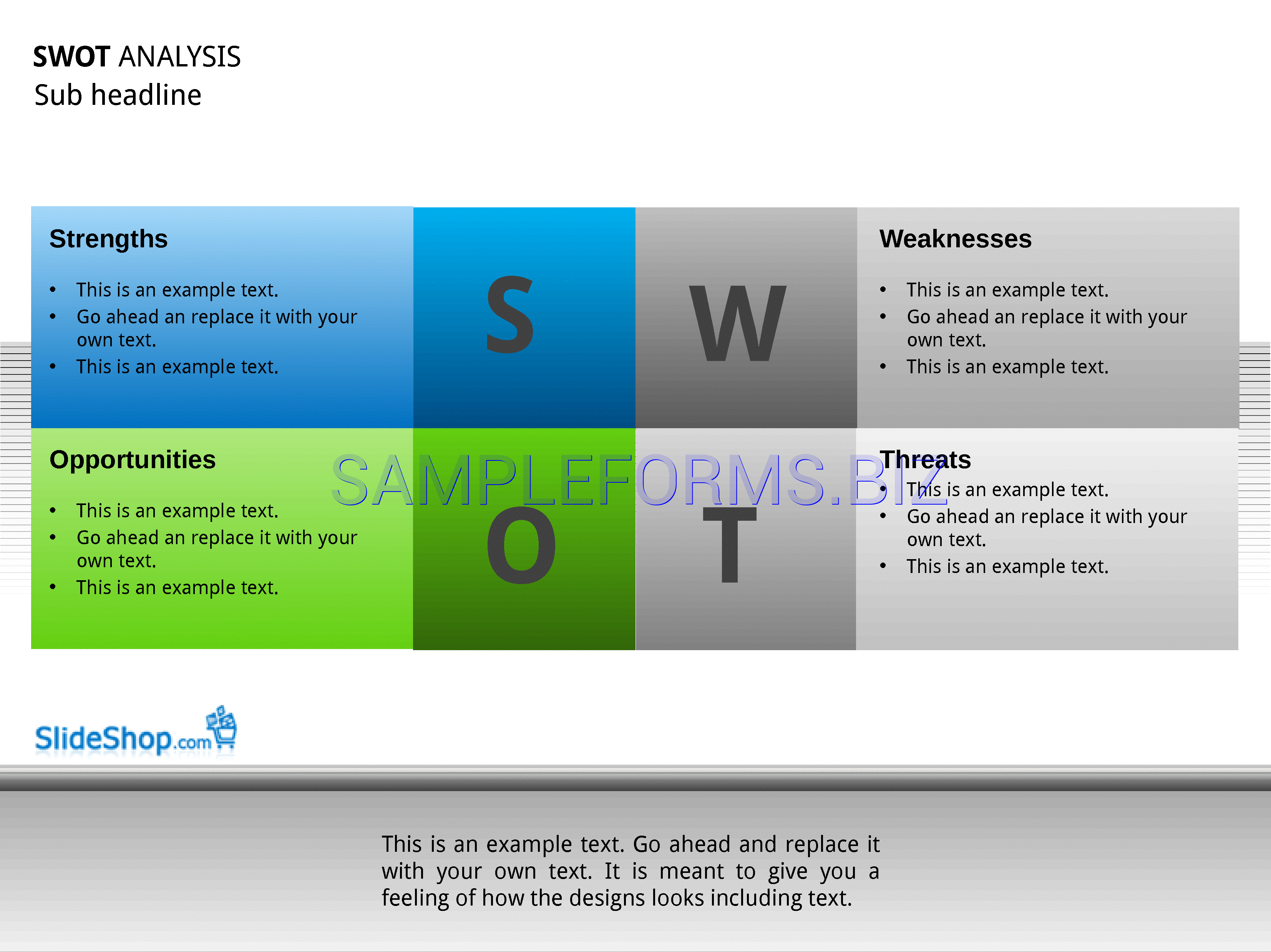 Preview free downloadable SWOT Analysis Template 1 in PDF (page 1)